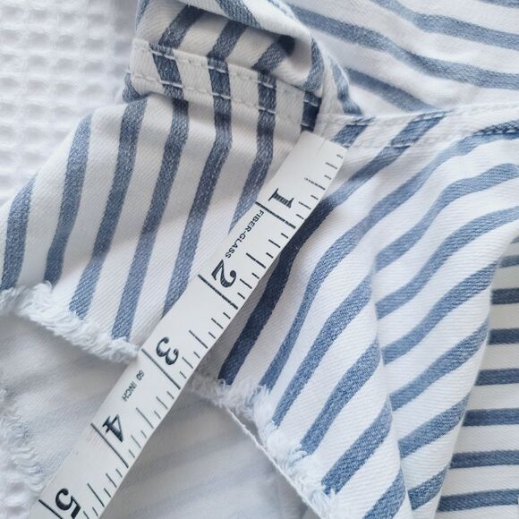 Aeropostale Women's Striped Stretch Denim Blue white Shorts size 0 - Picture 7 of 9